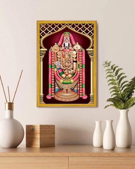 999store Lord Tirupati Balaji Photo Painting Frame