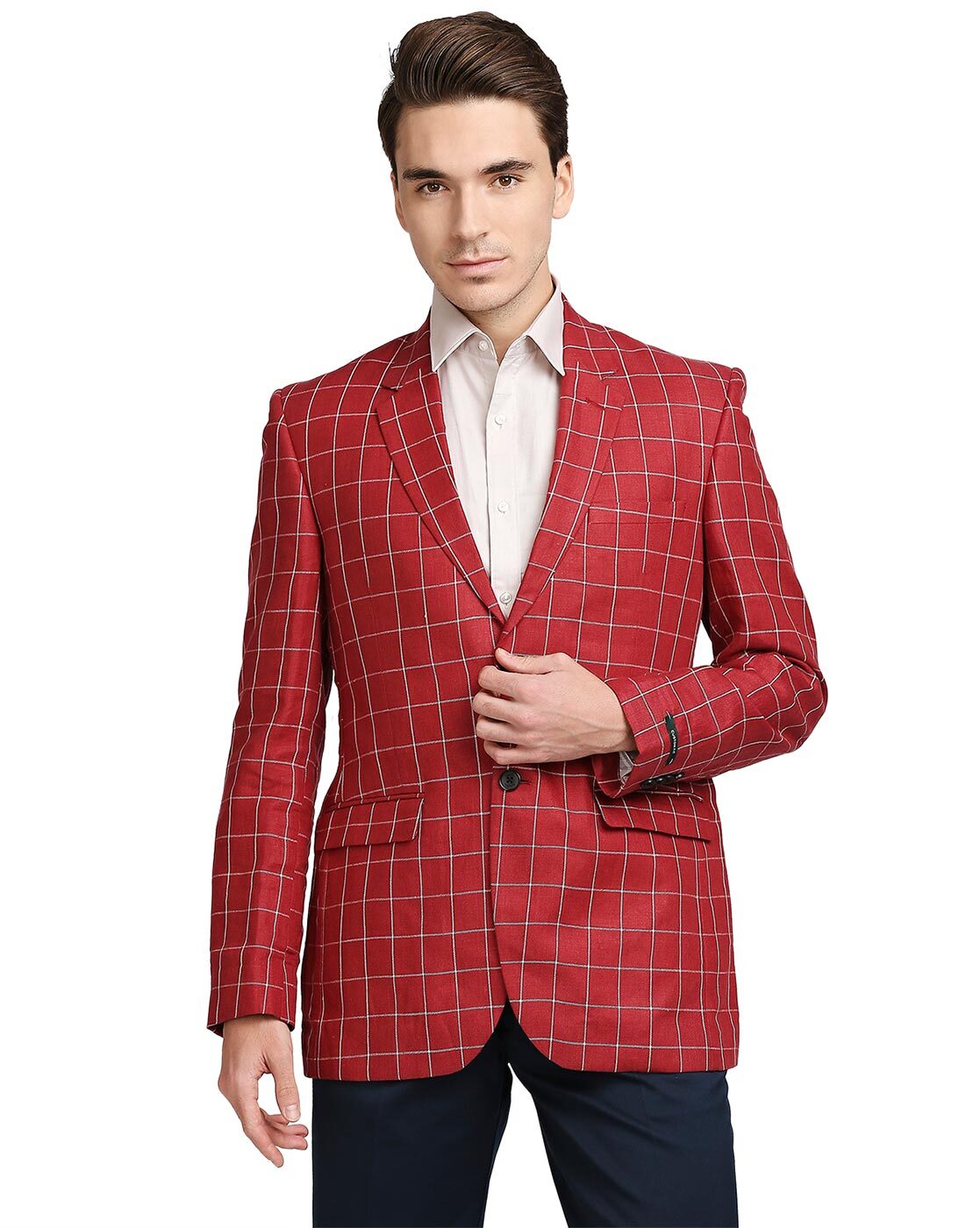 Red check 2025 blazer mens