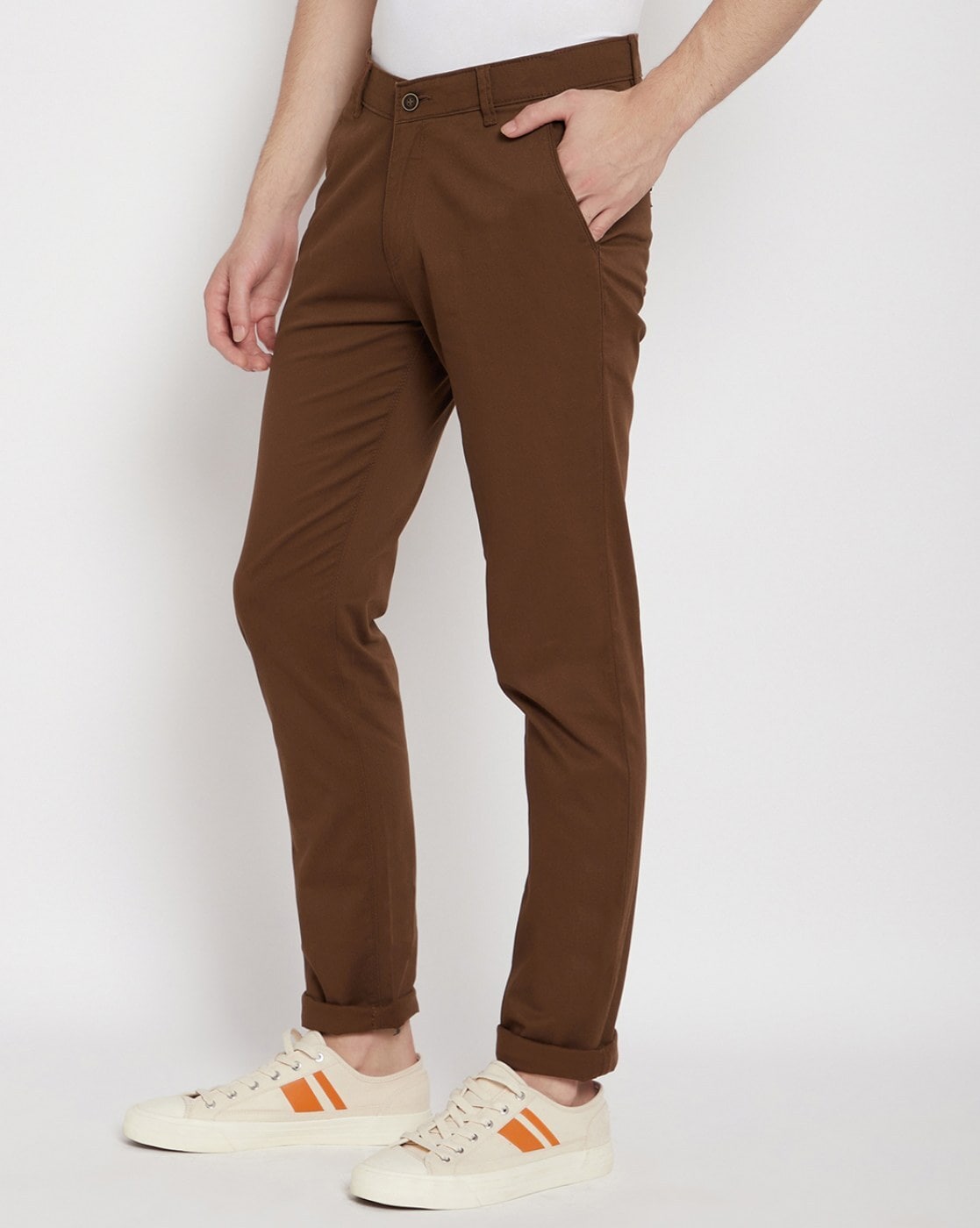 Buy Crimsoune Club Brown Urban Fit Men's Casual Trouser (38) at Amazon.in