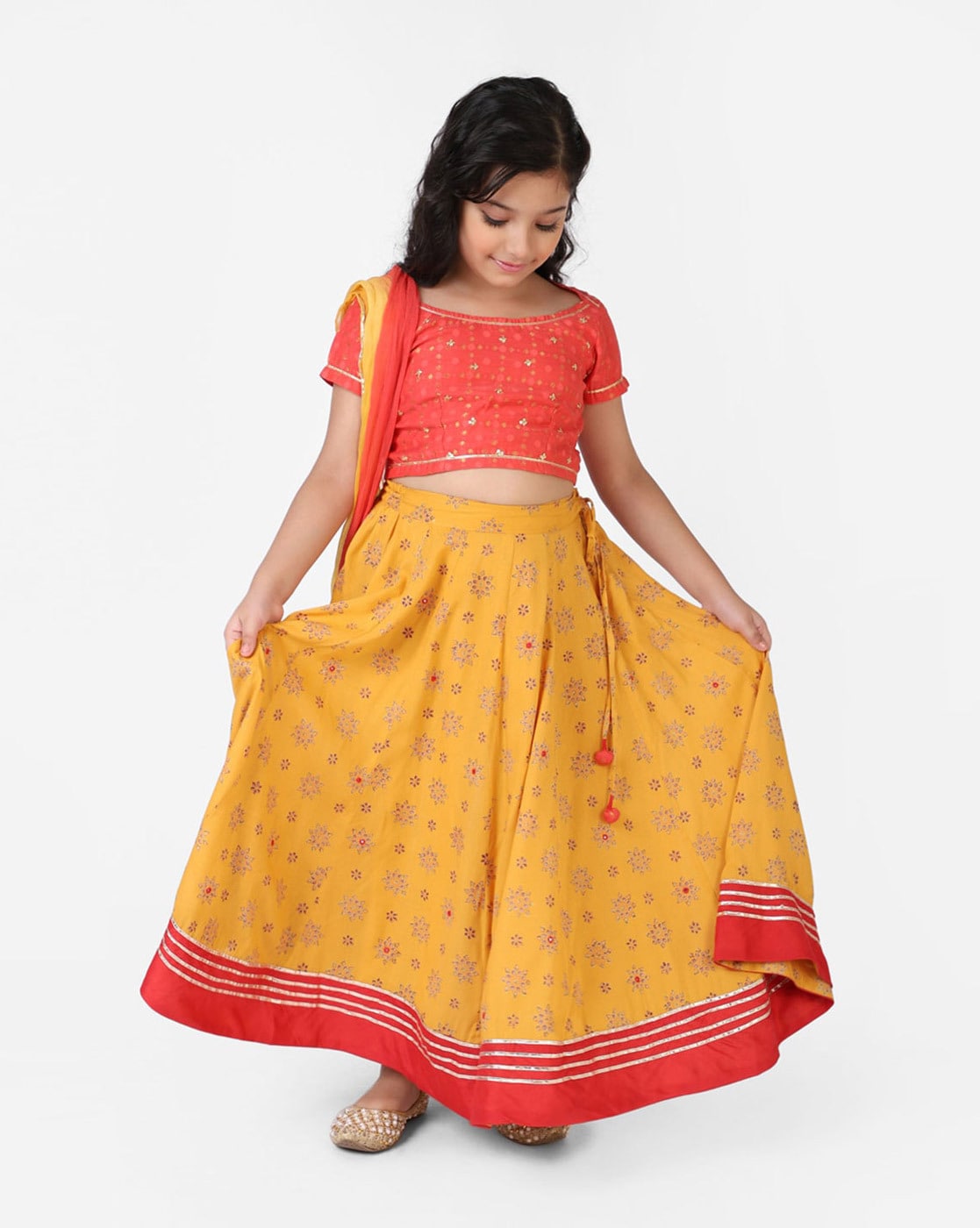 Buy Yellow & Pink Ethnic Wear Sets for Girls by Fabindia Online | Ajio.com