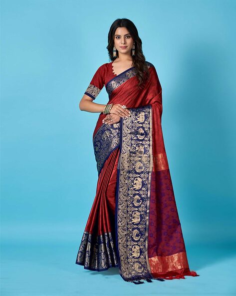 Buy Pink Sarees for Women by Indie Picks Online | Ajio.com