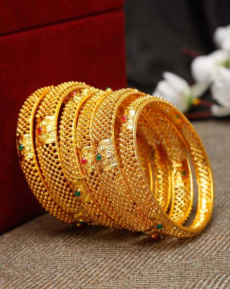 6 bangles deals set gold