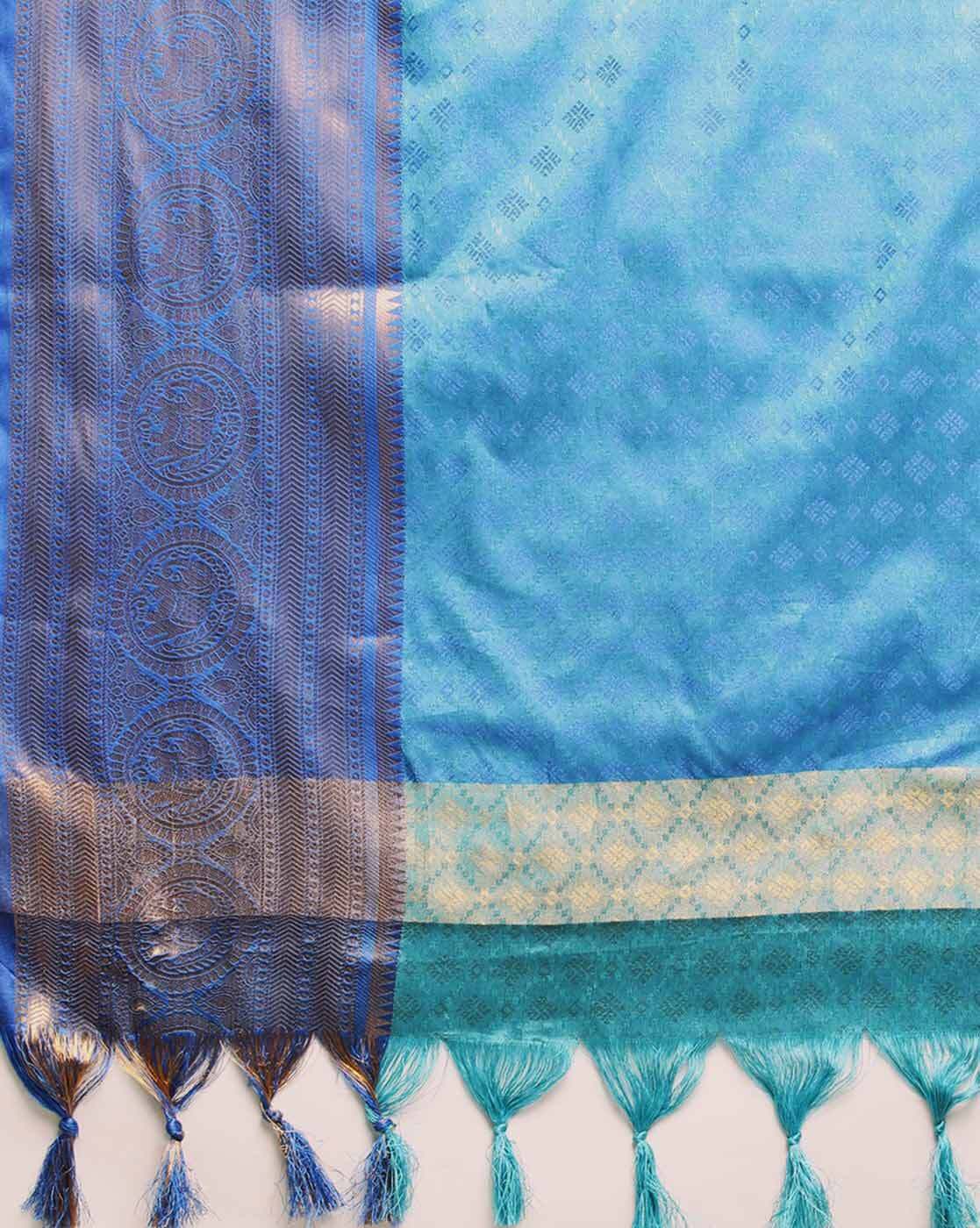 Buy Teal Sarees for Women by Dwini Online