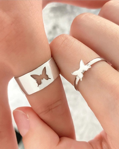 Silver butterfly deals couple ring