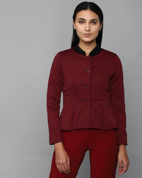 Allen Solly Round-Neck Peplum Blazer