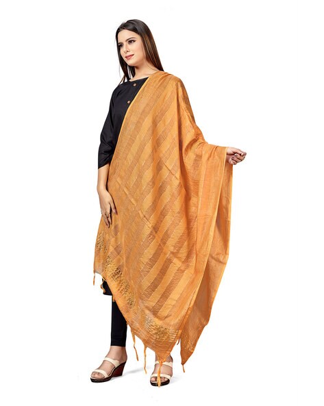 Striped Dupatta with Zari Accent Price in India
