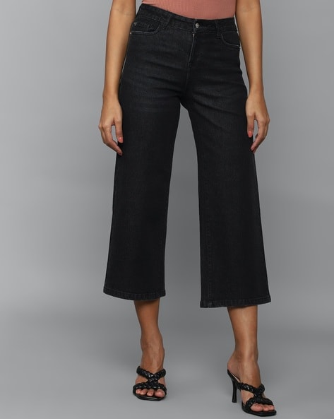 Allen Solly Wide-Leg Mid-Rise Jeans