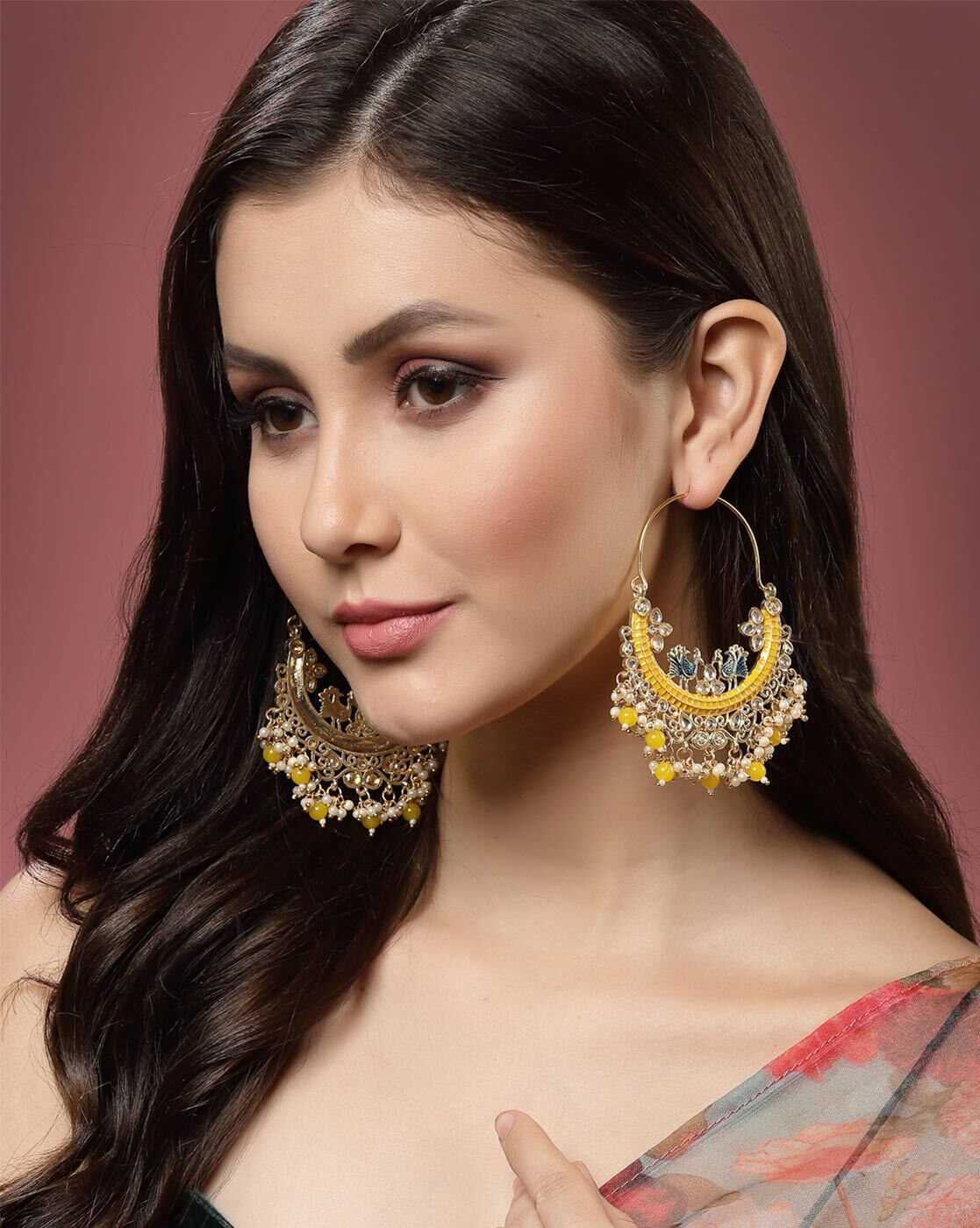 Buy Buy Women's Alloy Chandbali Earring in White Online - (E7077W) —  Karmaplace