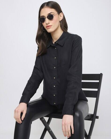 marks and spencer black shirt ladies