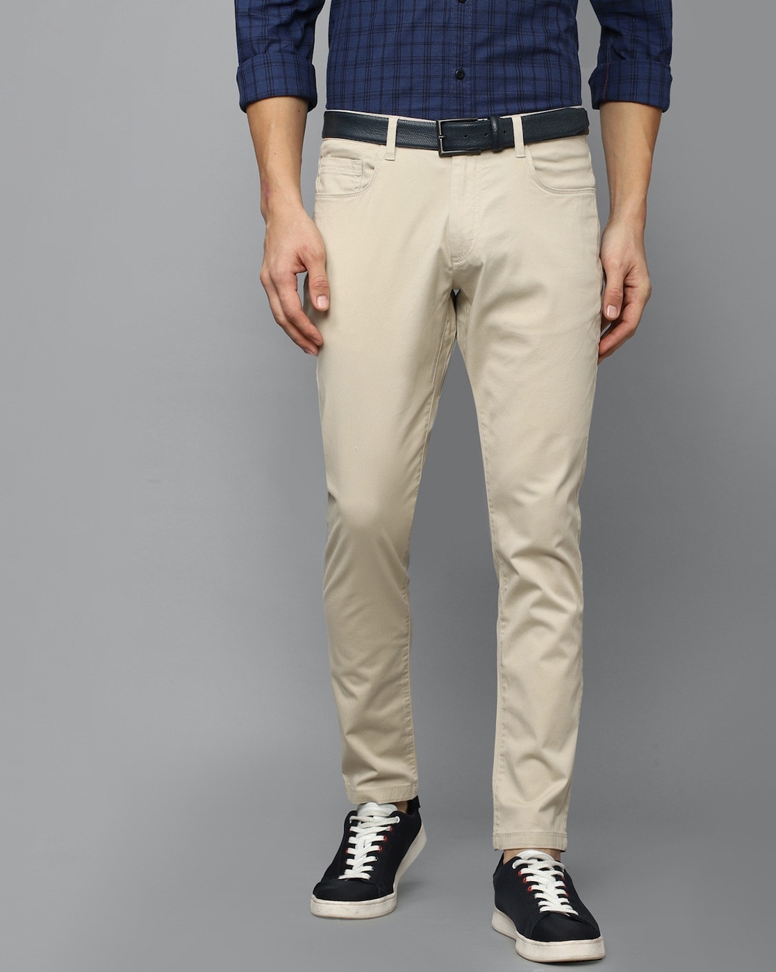 Allen Solly Casual Trousers  Buy Allen Solly Men Cream Slim Fit Textured  Casual Trouser Online  Nykaa Fashion