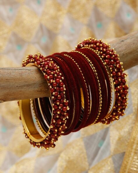 Maroon bangles clearance set