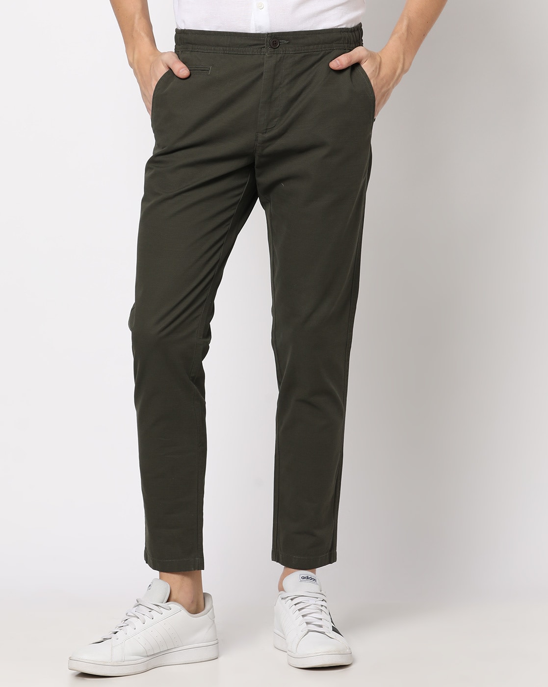 Buy Men's Military Green Power Stretch Pants Online In India