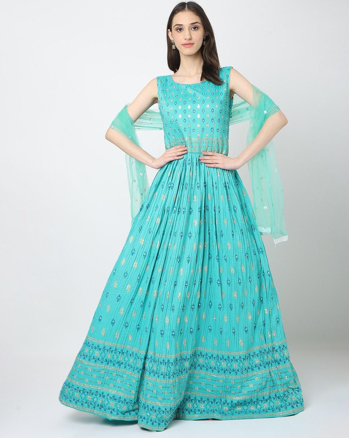 Buy Turquoise Dresses u0026 Gowns for Women by CHHABRA 555 Online | Ajio.com