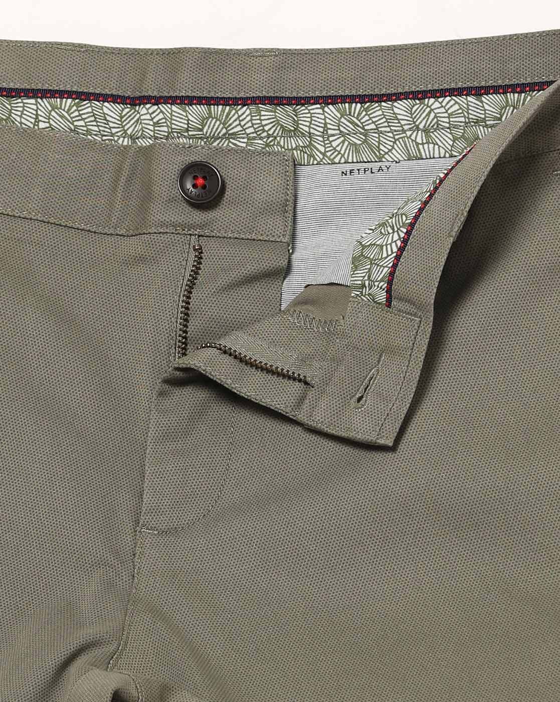 NETPLAY Slim Fit Cropped Chino Pants With Slip Pockets|BDF Shopping