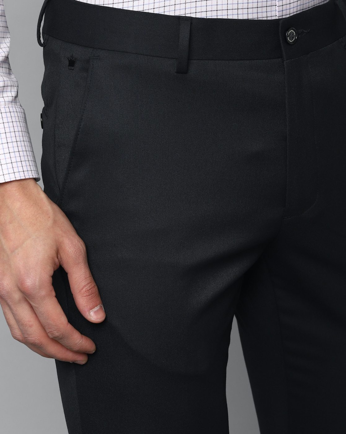 Jade Black PlainSolid Regular Fit Cotton Pant For Women