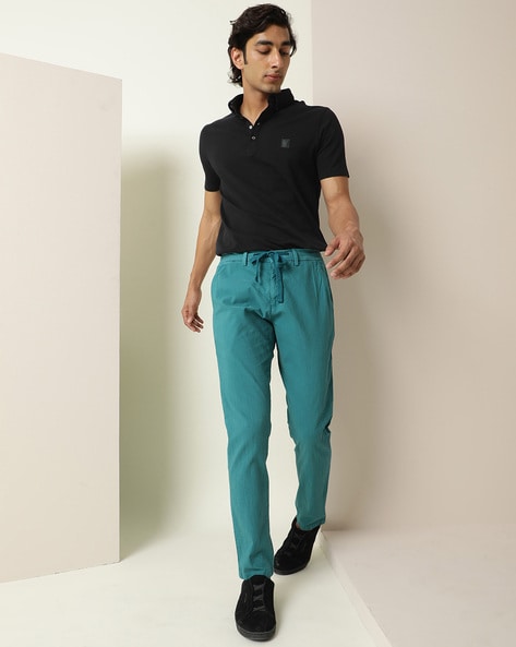 Buy Men Green Solid Carrot Fit Casual Trousers Online  779628  Peter  England