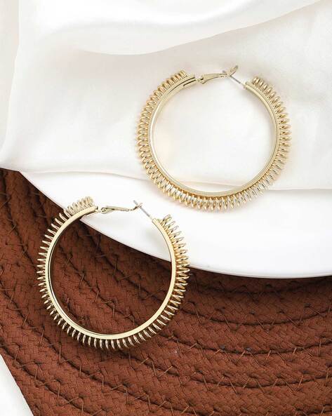 Buy Thick Gold Hoop Earrings size M Handmade Large 1 Inch Hoops Online in  India - Etsy