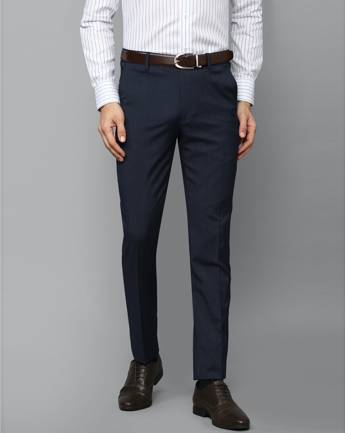 Buy Louis Philippe Navy Trousers Online - 799532