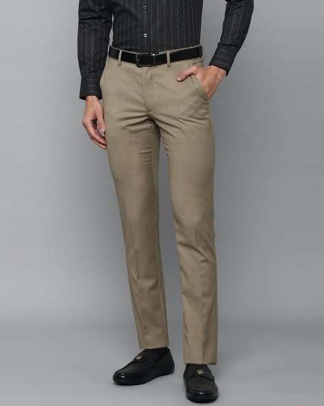 Buy LOUIS PHILIPPE SPORTS Natural Checks Cotton Blend Slim Fit Men's  Trousers | Shoppers Stop