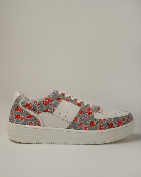 Buda Jeans Co Women Floral Print Lace-Up Sneakers