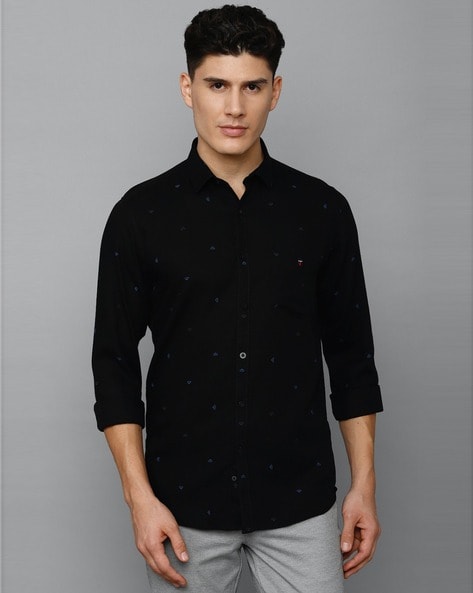 Men Micro Print Slim Fit Shirt