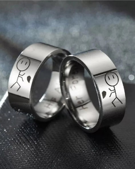 Him & Her Gothic Style Matching Couple Ring Set - Promise Ring (avail Sizes  5 Thru 11) on Luulla