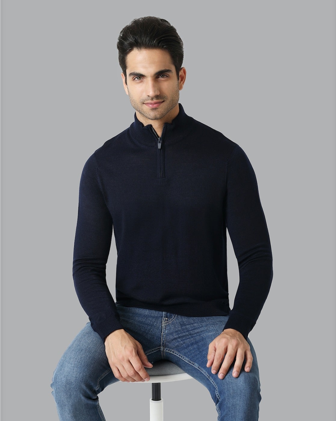 Blue Sweater Raymond Sweater Price Raymond Woven Round Neck Casual