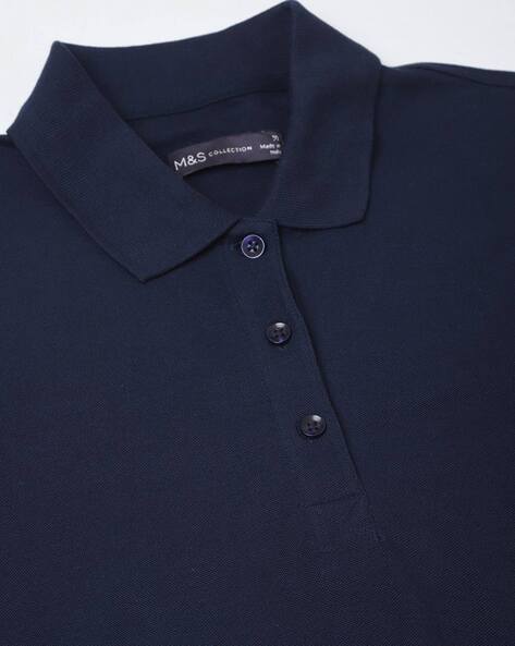 M&S Cotton Polo T-Shirts Navy Blue