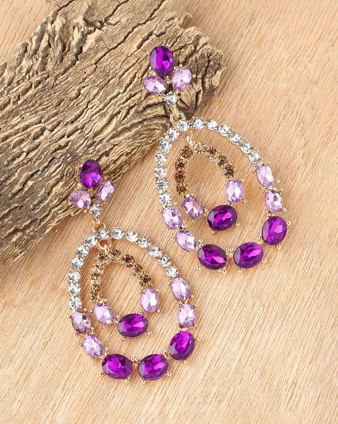 Buy Purple Earrings for Women by Sohi Online | Ajio.com