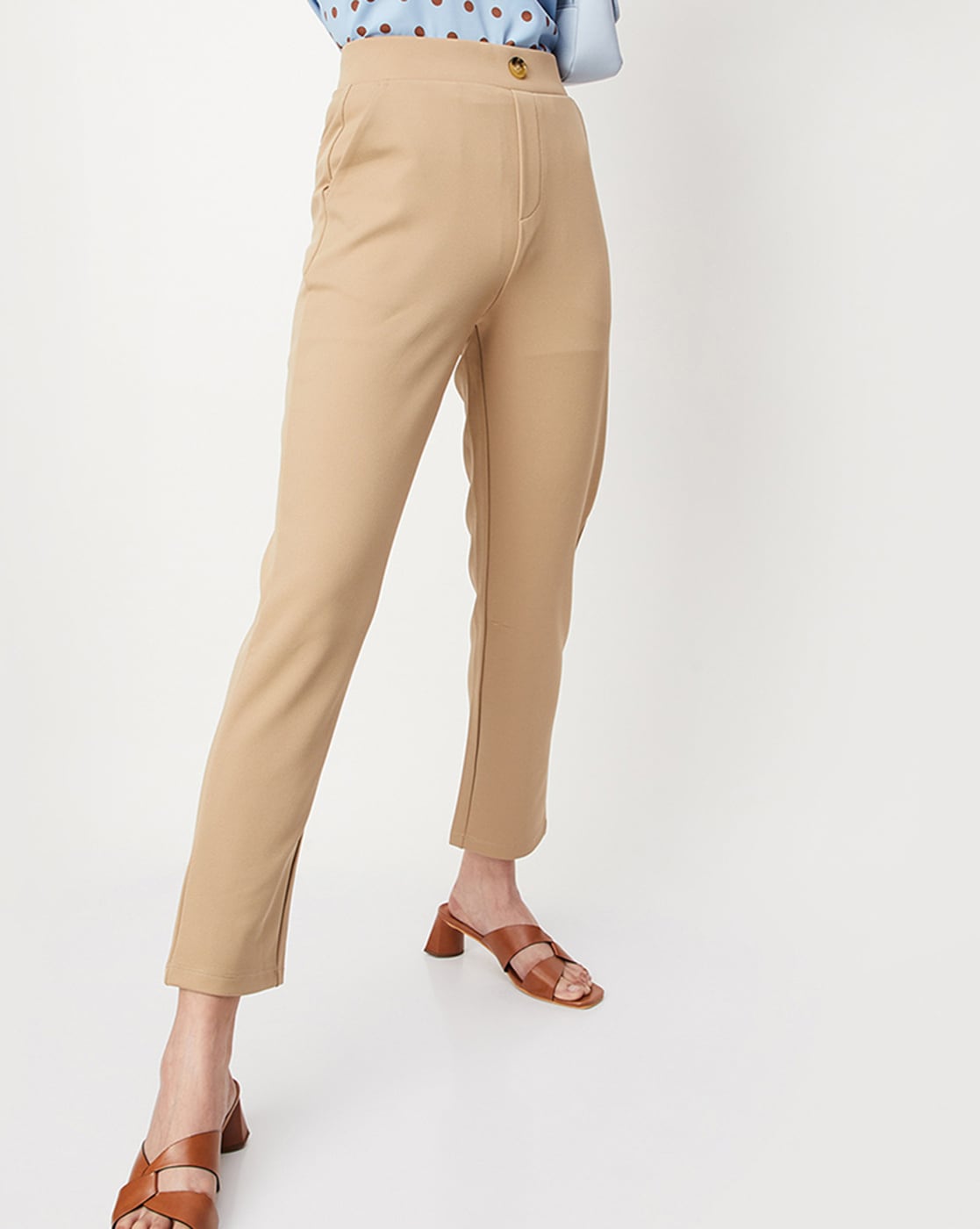 Buy White Ankle Length Trousers Online - W for Woman