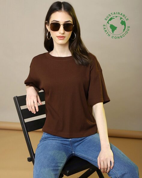 womens brown tee