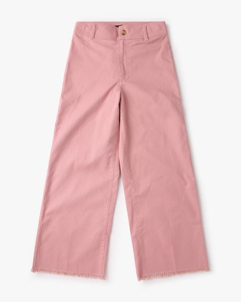 Olive Linen Frayed Hem Crop Pants– PinkBlush