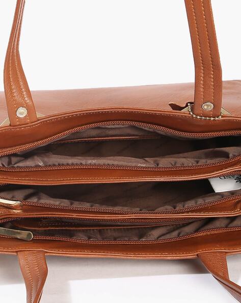 Leather tote bags with zipper online closure