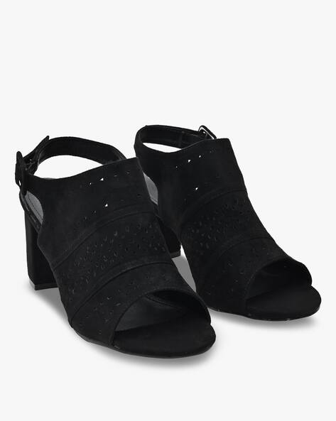 Fyre Rose Laser-Cut Block Heels with Buckle Fastening