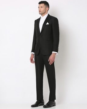 Natural Stretch Twill Suit Trousers  Black  Charles Tyrwhitt