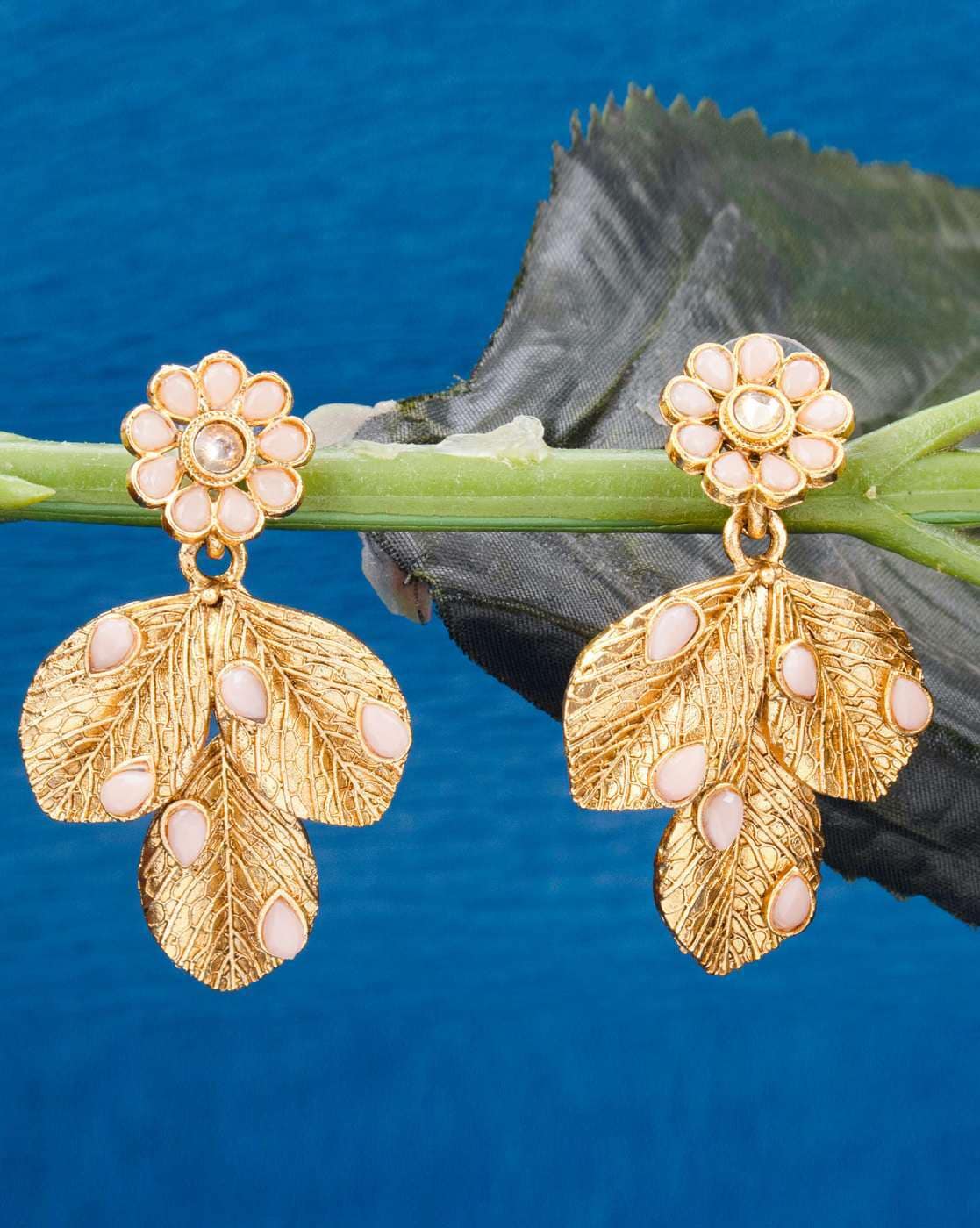 First Love Peacock Gold Earrings-Candere by Kalyan Jewellers