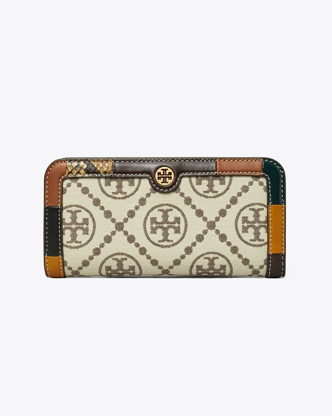 Tory Burch T Monogram Slim Patent Leather Wallet