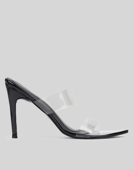 Black high heels with best sale clear strap