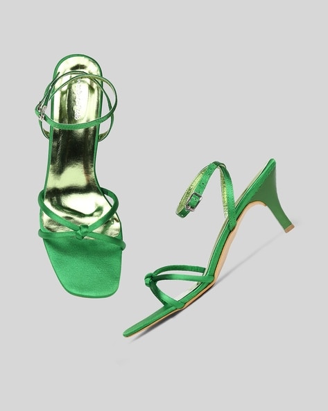 Dark green best sale sandals heels