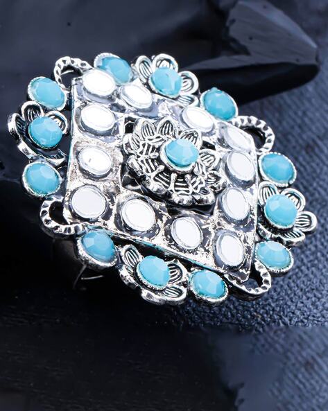 Buy Statement Sterling Silver Turquoise Ring Online in India - Etsy