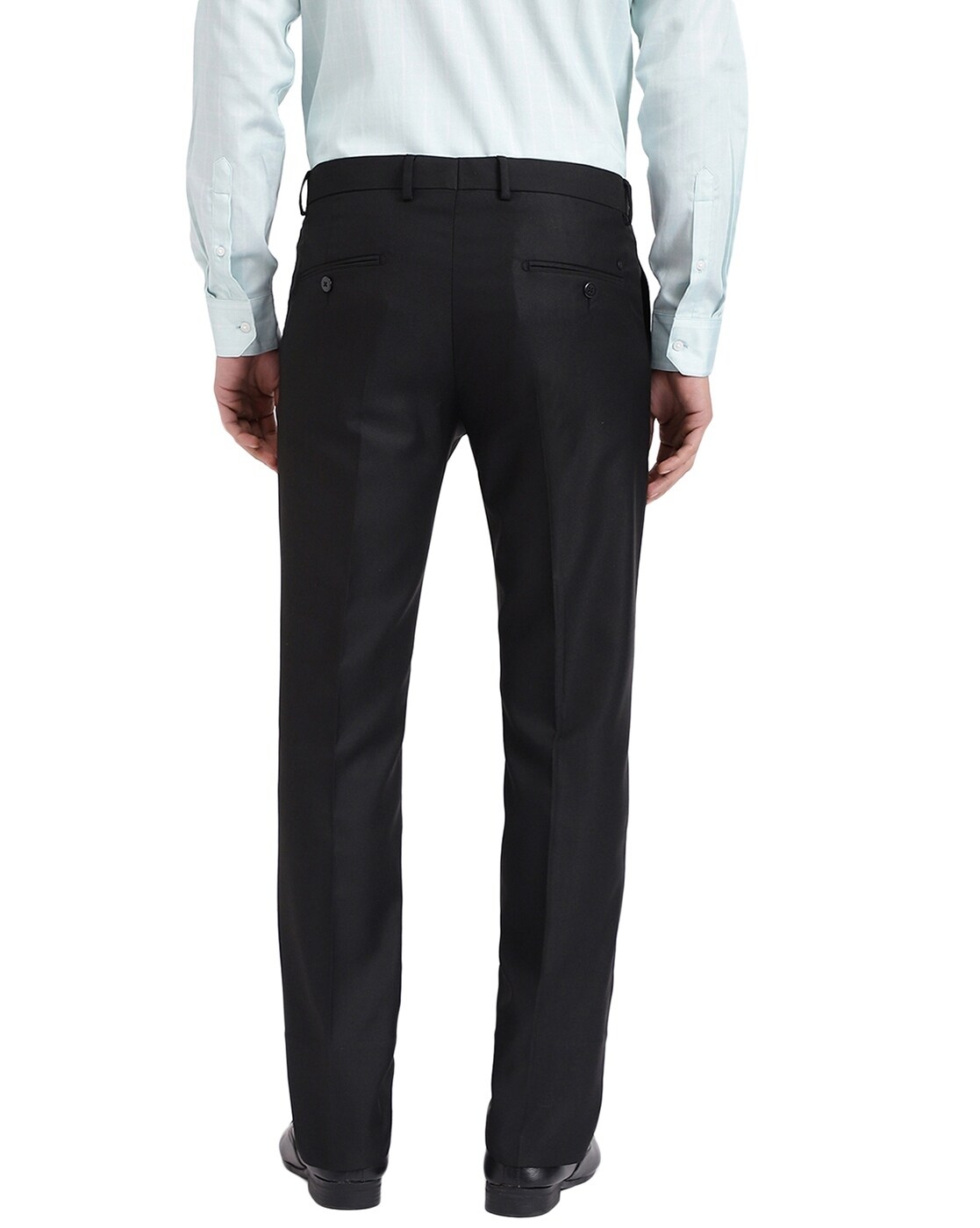 Buy ARROW Black Mens 4 Pocket Slim Fit Solid Formal Trousers | Shoppers Stop