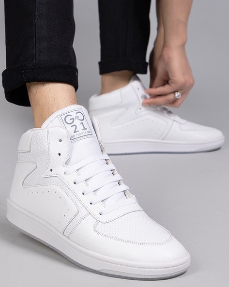 White mid cheap top shoes