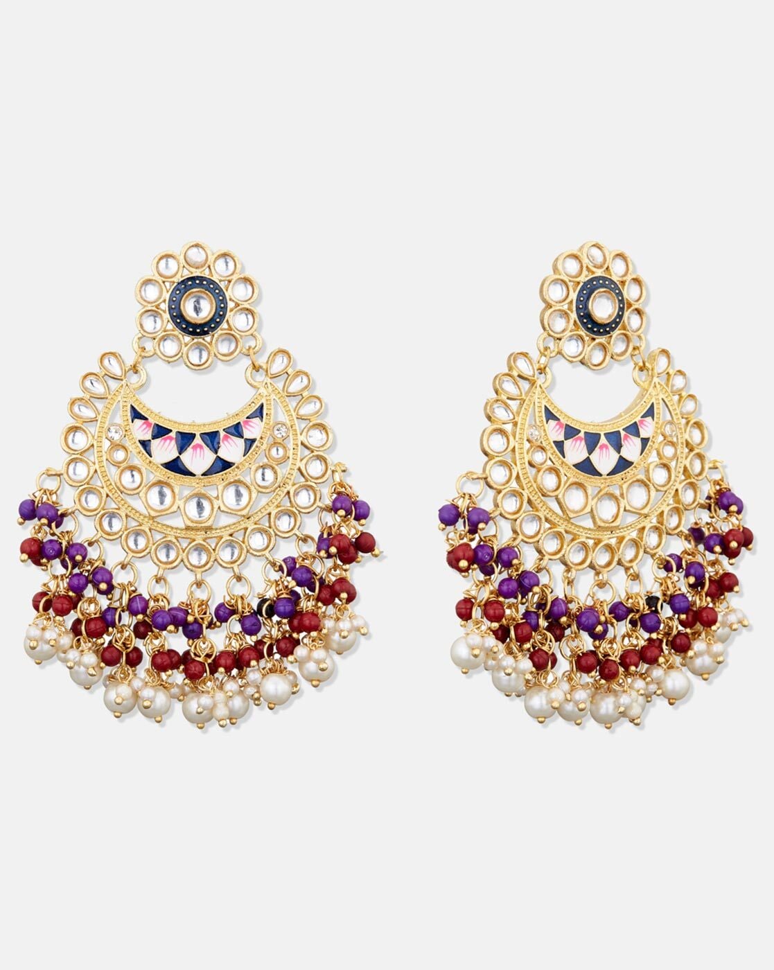 Buy rosies Big Chandbali white Kundan earrings Alloy Chandbali Earring  Online at Best Prices in India - Flipkart.com