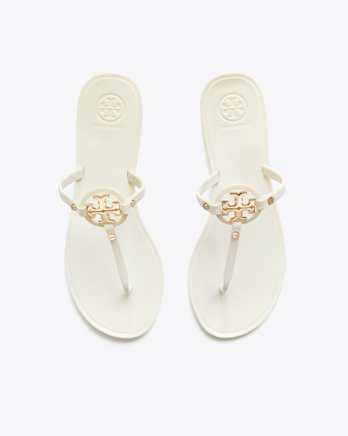 Buy Tory Burch Mini Miller Jelly Thong Strap Sandals White Color