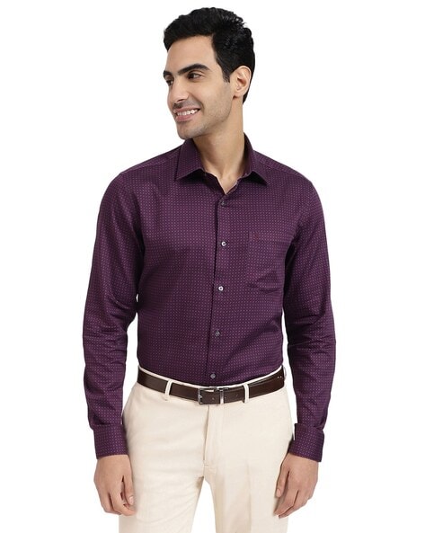 purple formal shirt