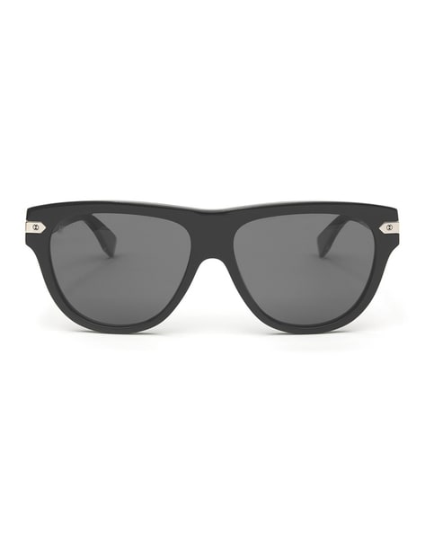 Oversized Thick Frame Blue Acetate Sunglasses - Black – Cernucci