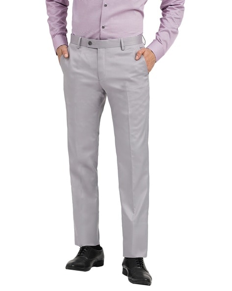 Arrow Brown Smart Fit Self Design Formal Trousers - Buy Arrow Brown Smart  Fit Self Design Formal Trousers online in India