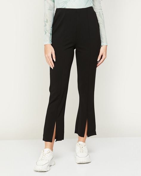 Buy Pinko Wide-leg cropped trousers in poplin in Candied Ginger 2024 Online  | ZALORA Singapore