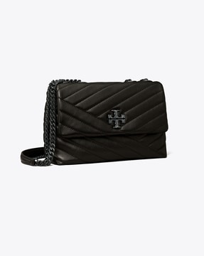 Buy Tory Burch Kira Chevron Convertible Shoulder Bag with Adjustable Strap  | Black Color Women | AJIO LUXE