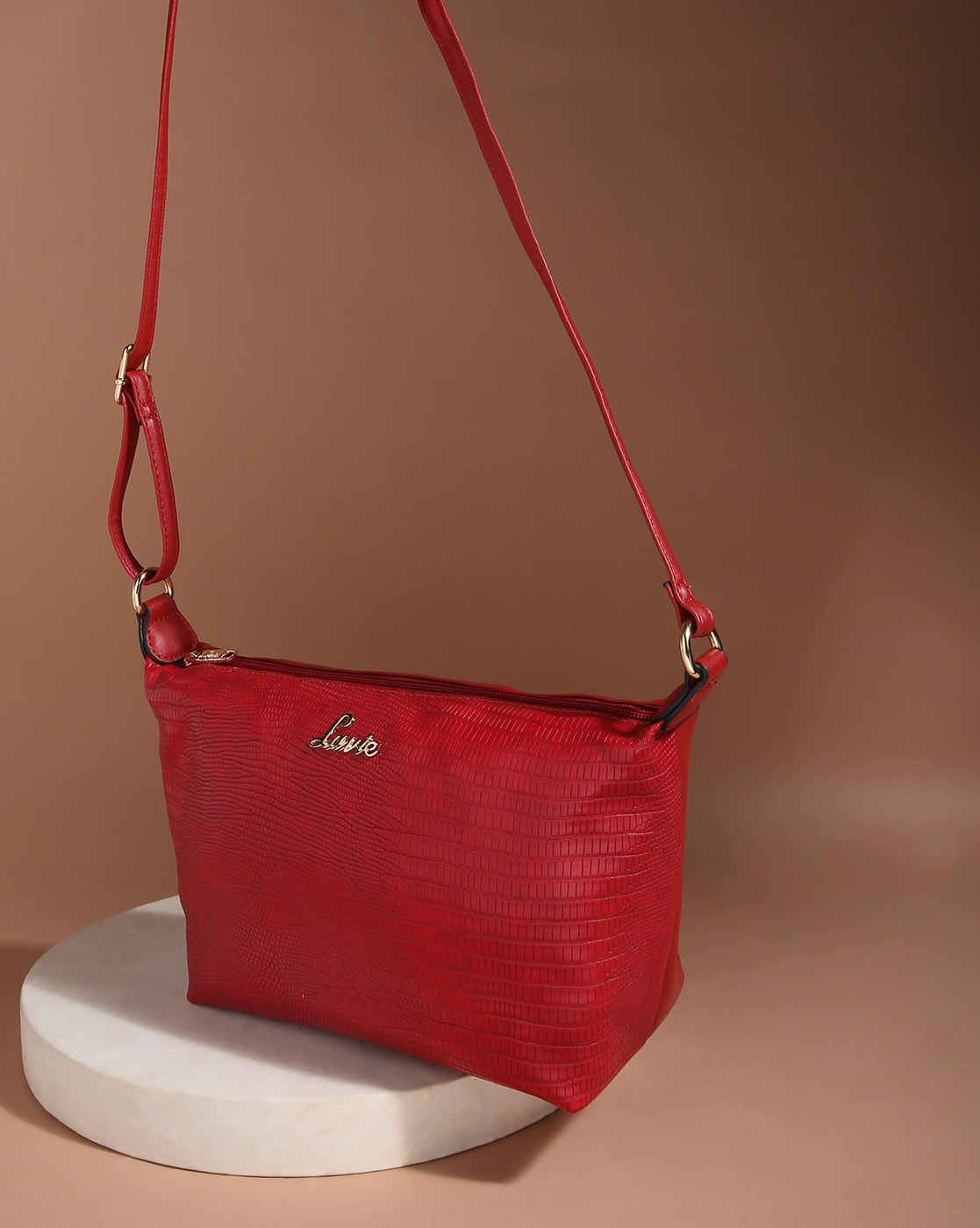 Buy Lavie Beige Solid/plain Sling Bags Online